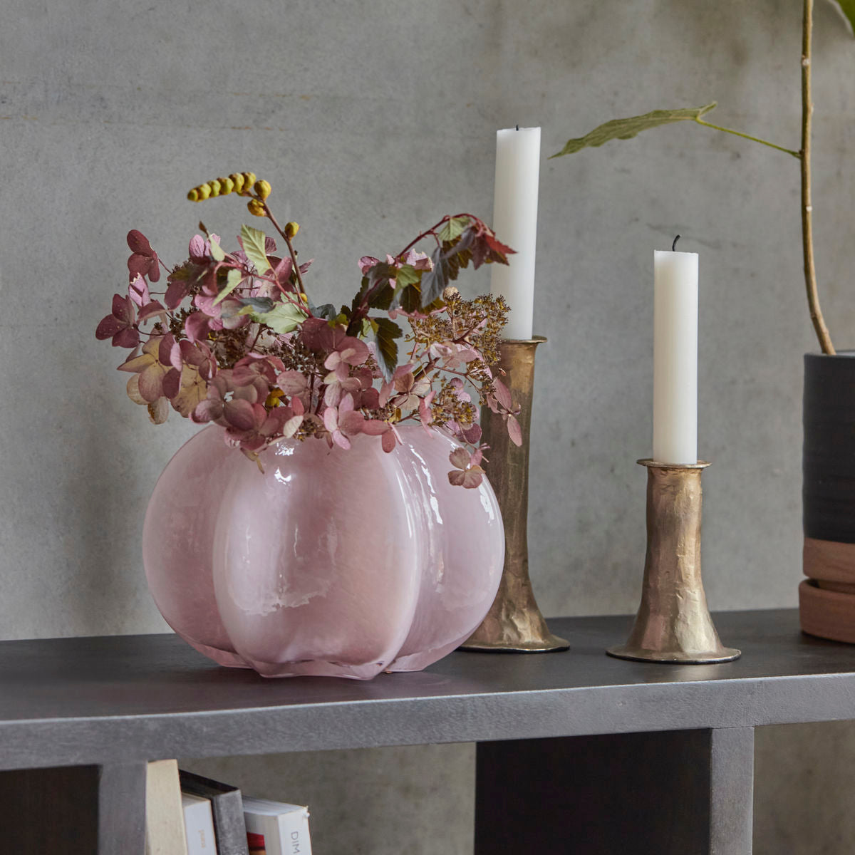 Nixi - Vase / Tealight Holder in Glass - Rose Pink