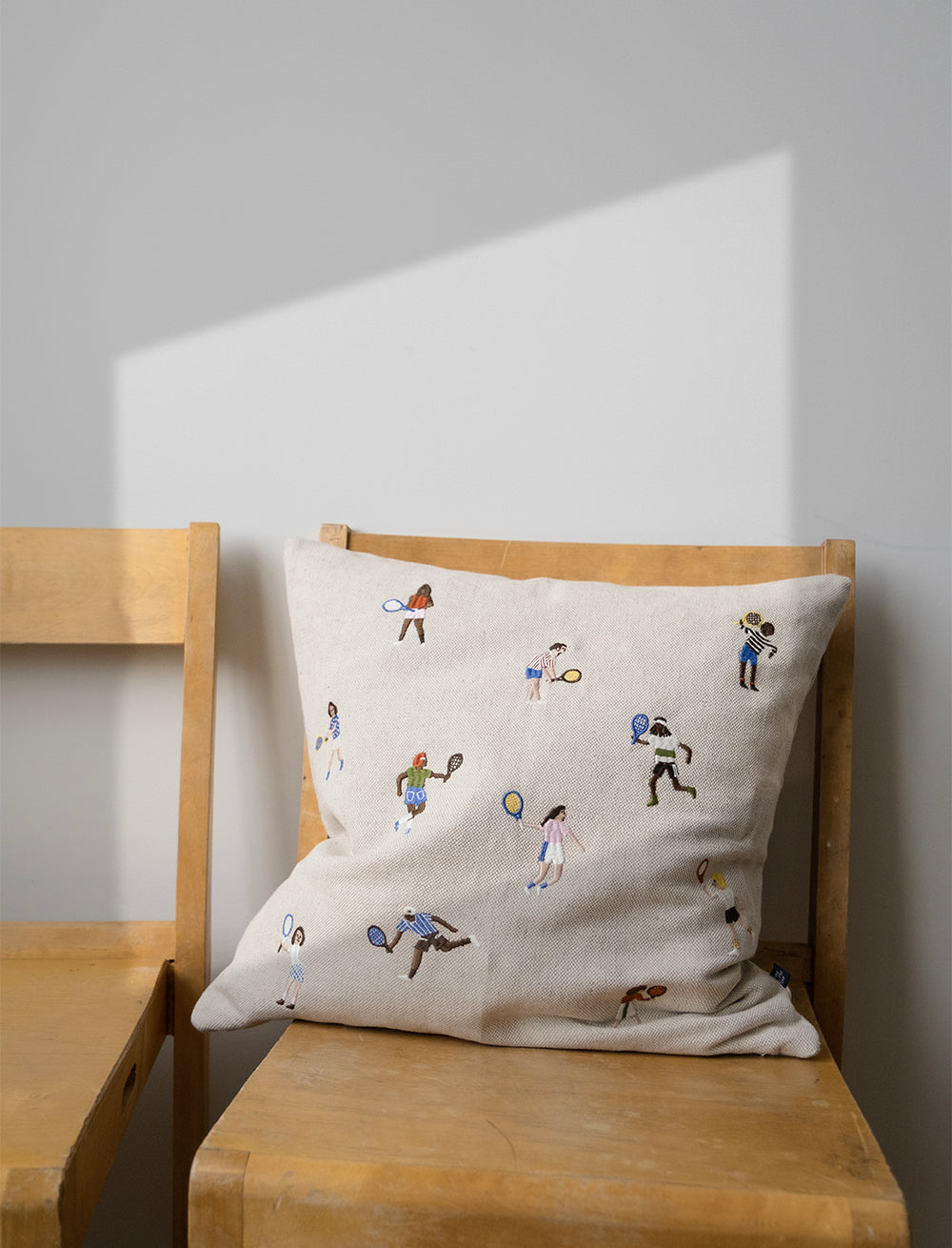Tennis Embroidered Cushion Cover