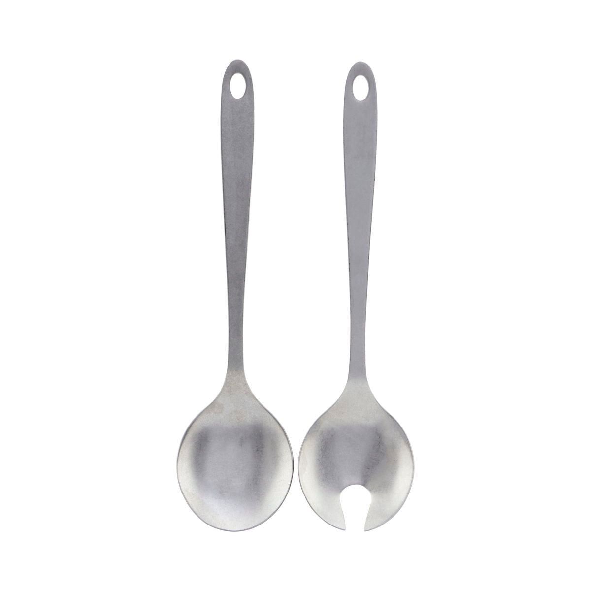 Salad servers in stainless steel