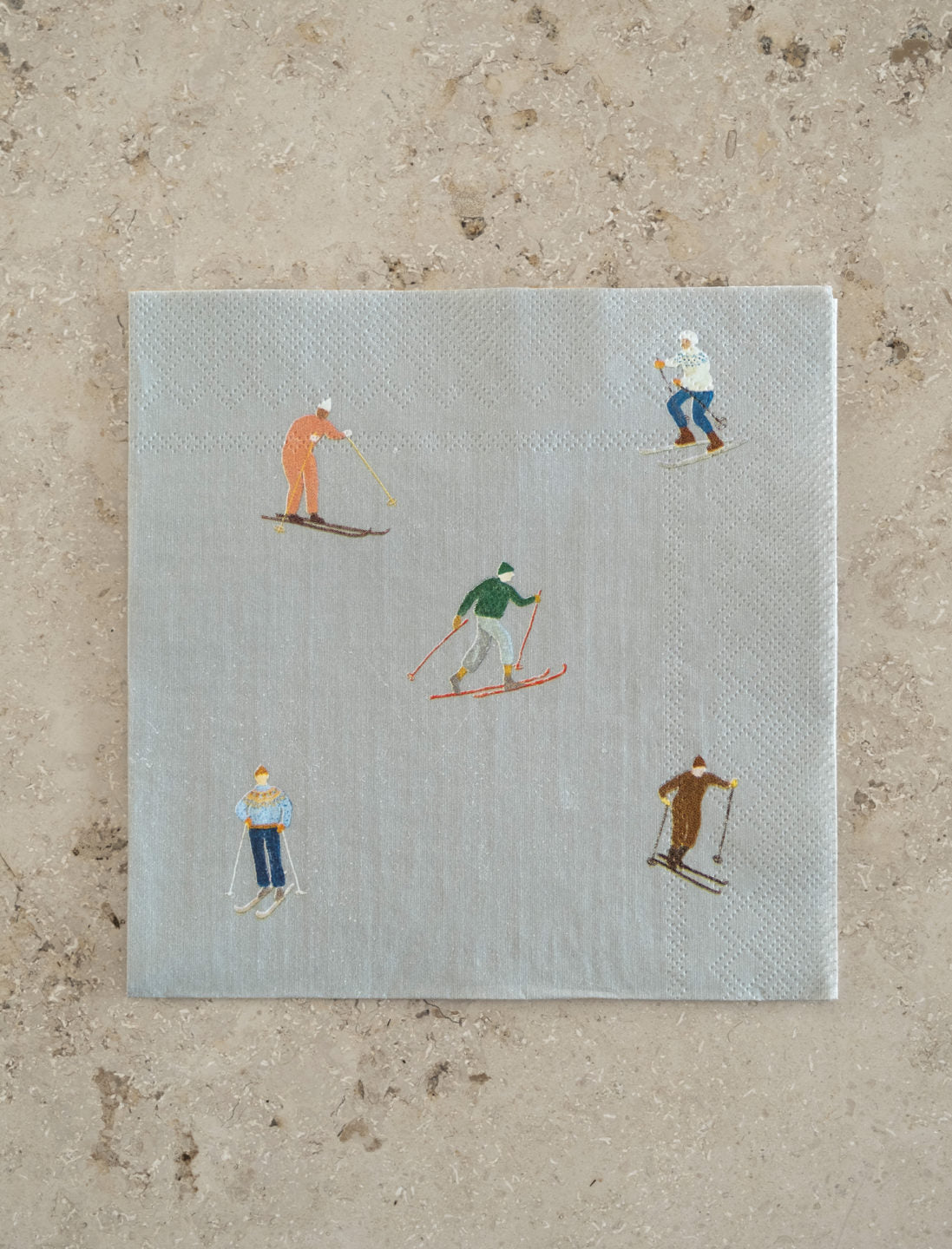 Skiers Paper Napkins, 33x33 cm