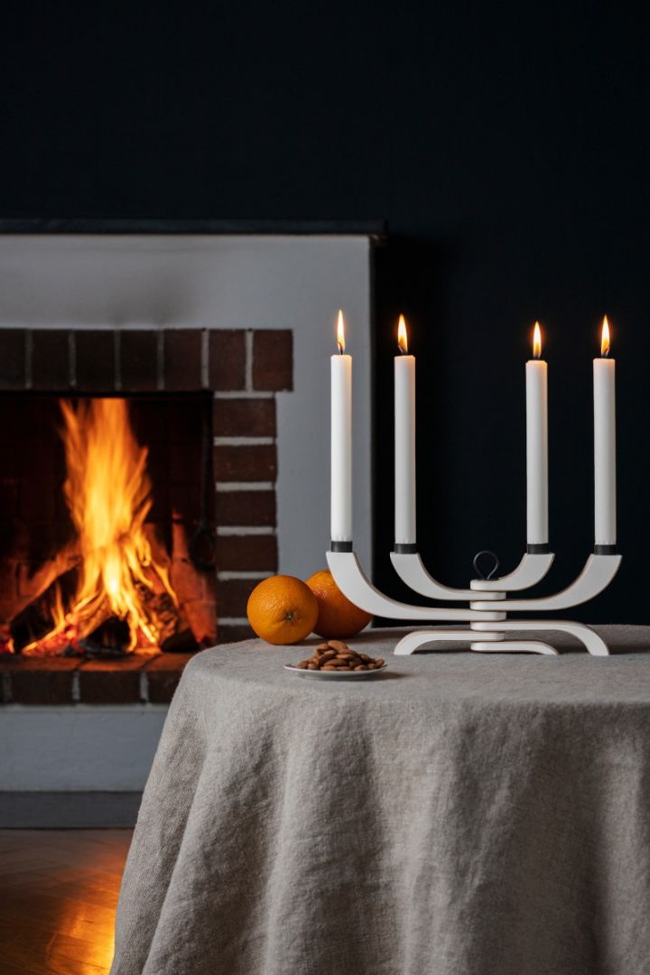 Nordic Light Candle Holder 4 Arms in White - Blabar Nordic Living