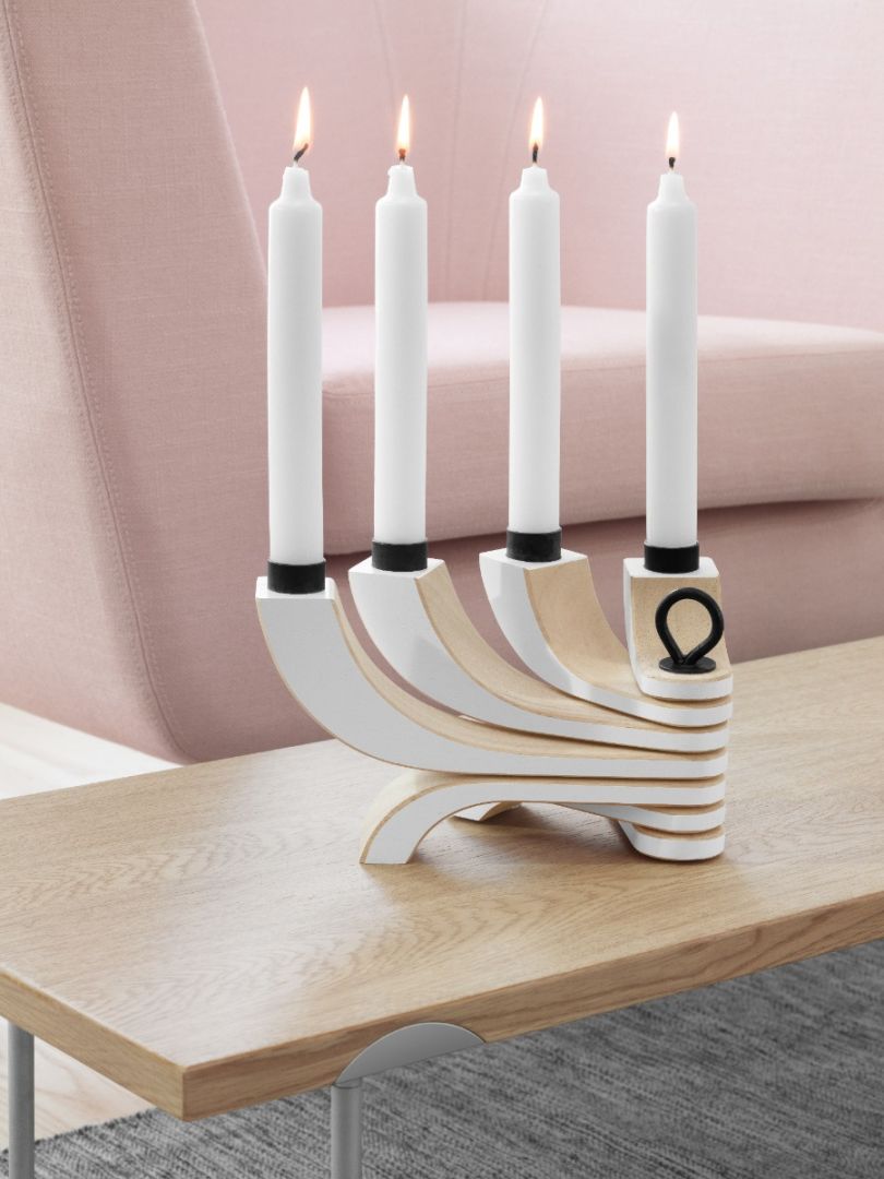 Nordic Light Candle Holder 4 Arms in White - Blabar Nordic Living