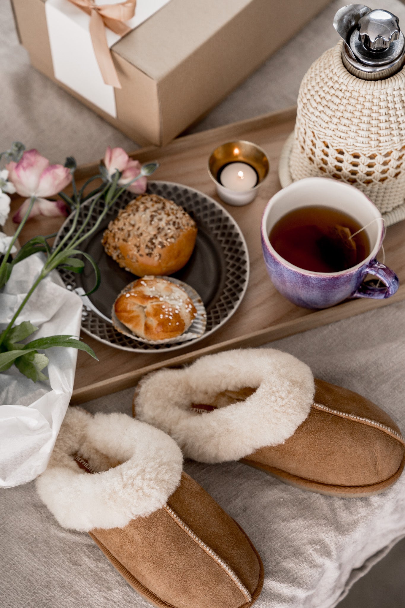 Sheepskin Slippers - Jessica in Chestnut
