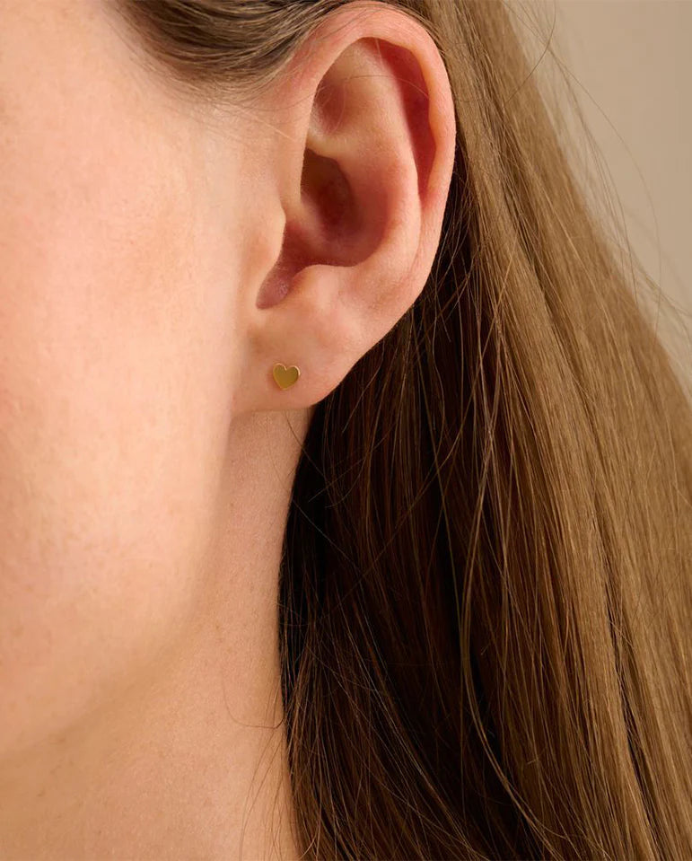 Mini Heart Earsticks Earrings in Gold