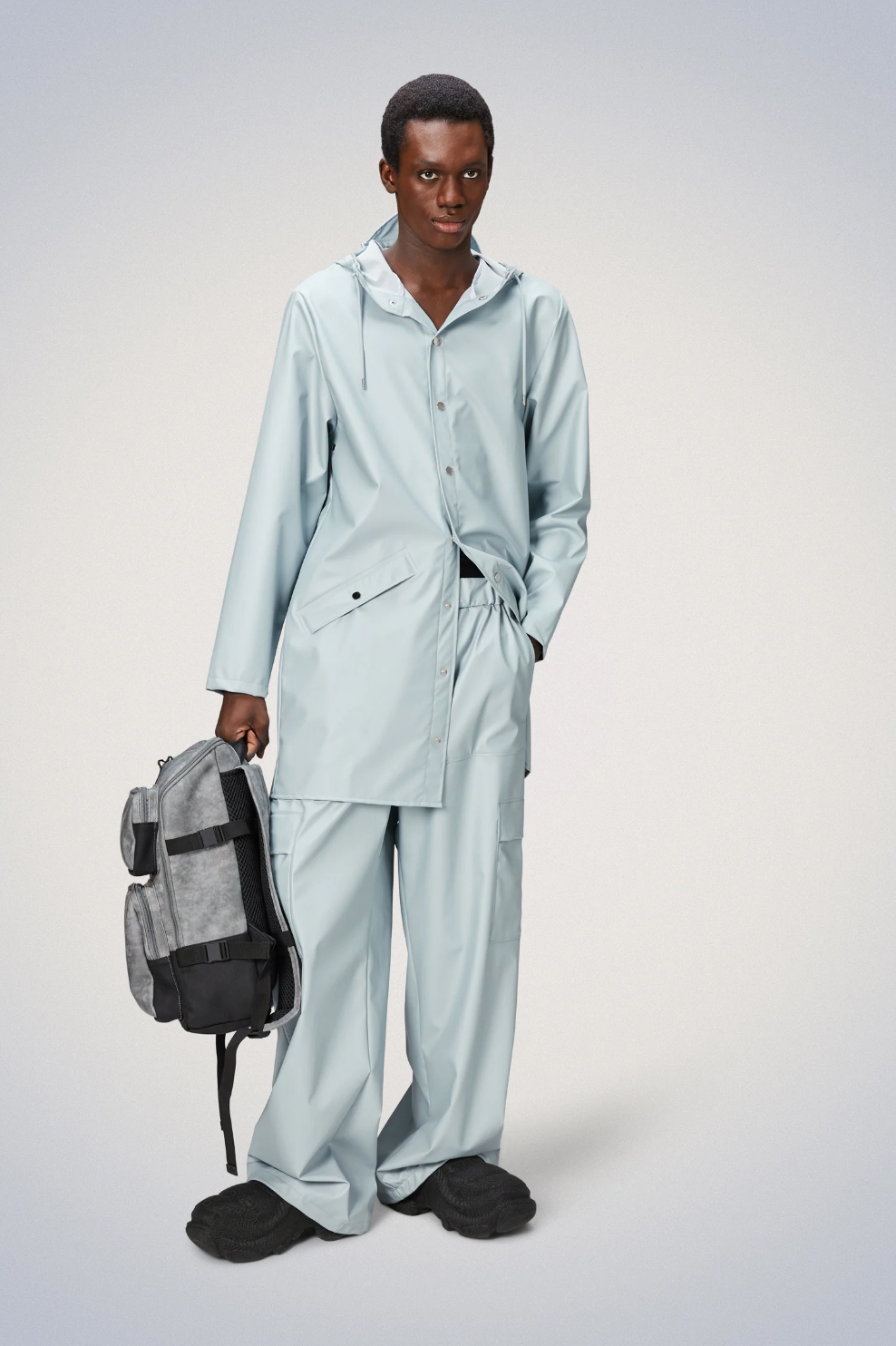 Rains Unisex Long Jacket in Wind