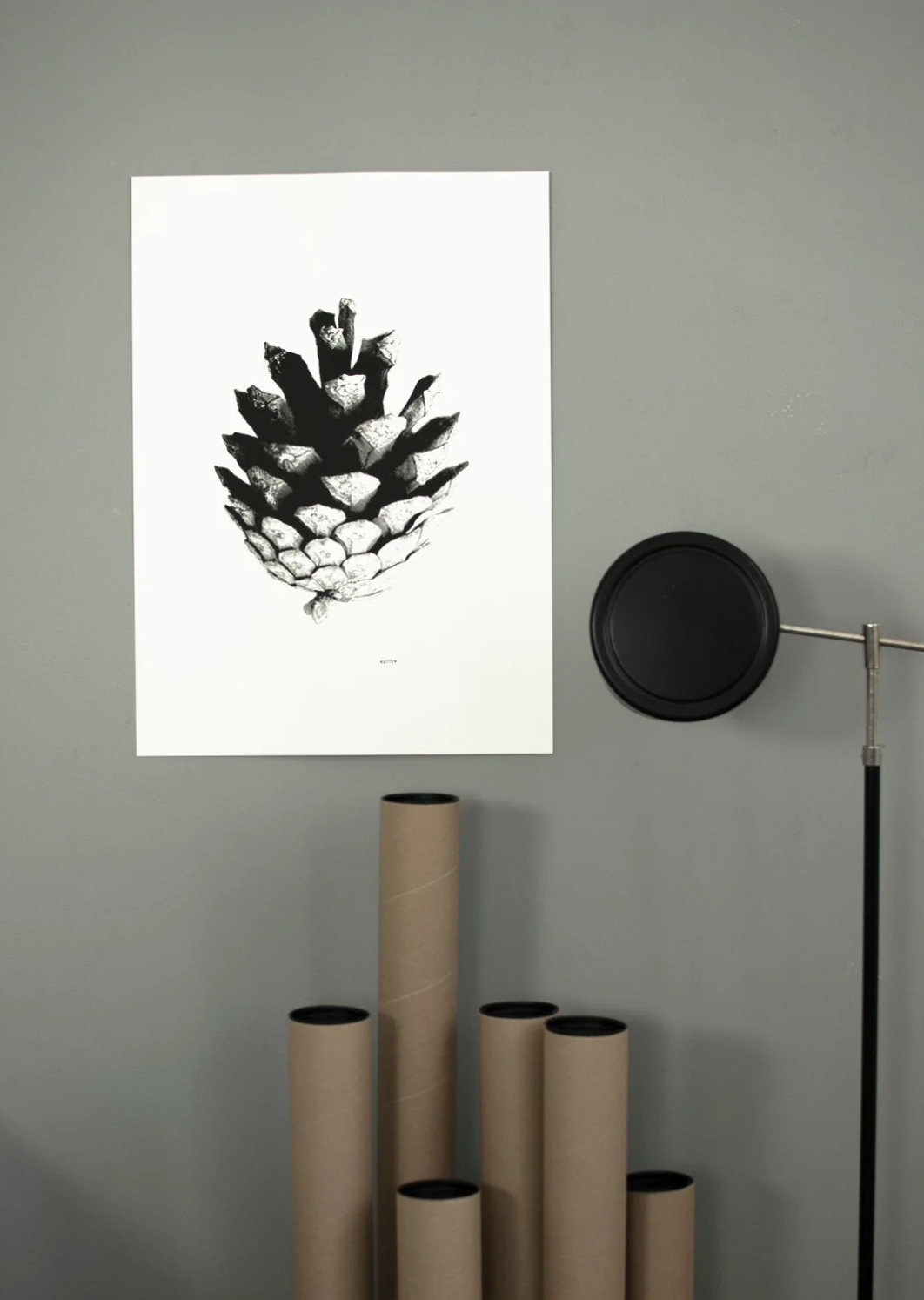 Screenprint Kotten (pinecone) 46cm x 64cm - Blabar Nordic Living