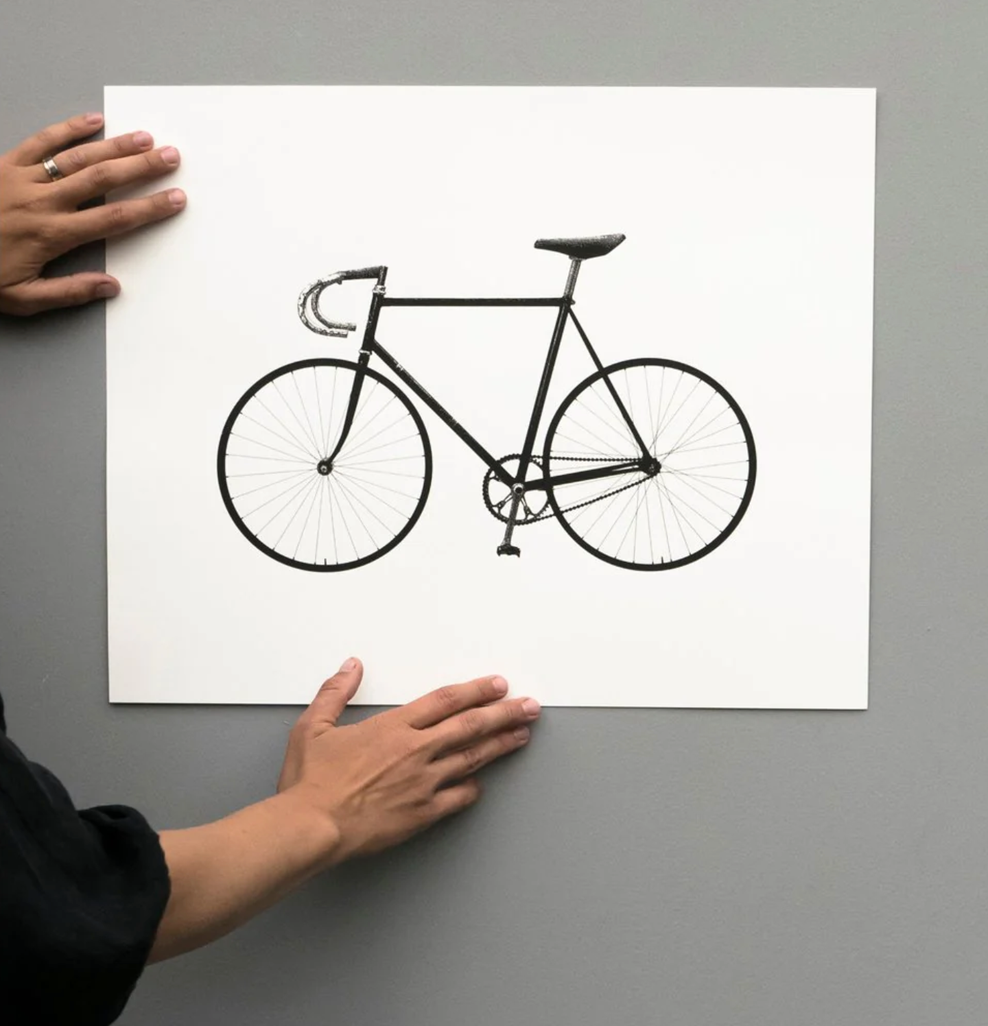 Screenprint Ride (bike) 40cm x 50cm - Blabar Nordic Living