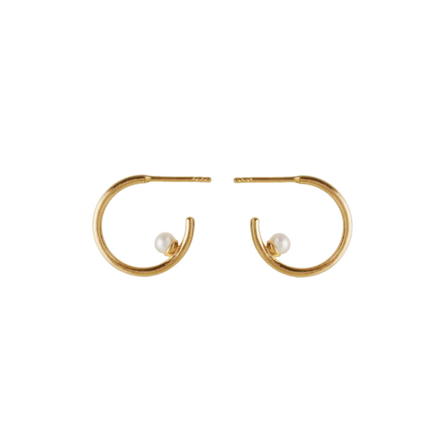Pearl Globe Hoops in Gold