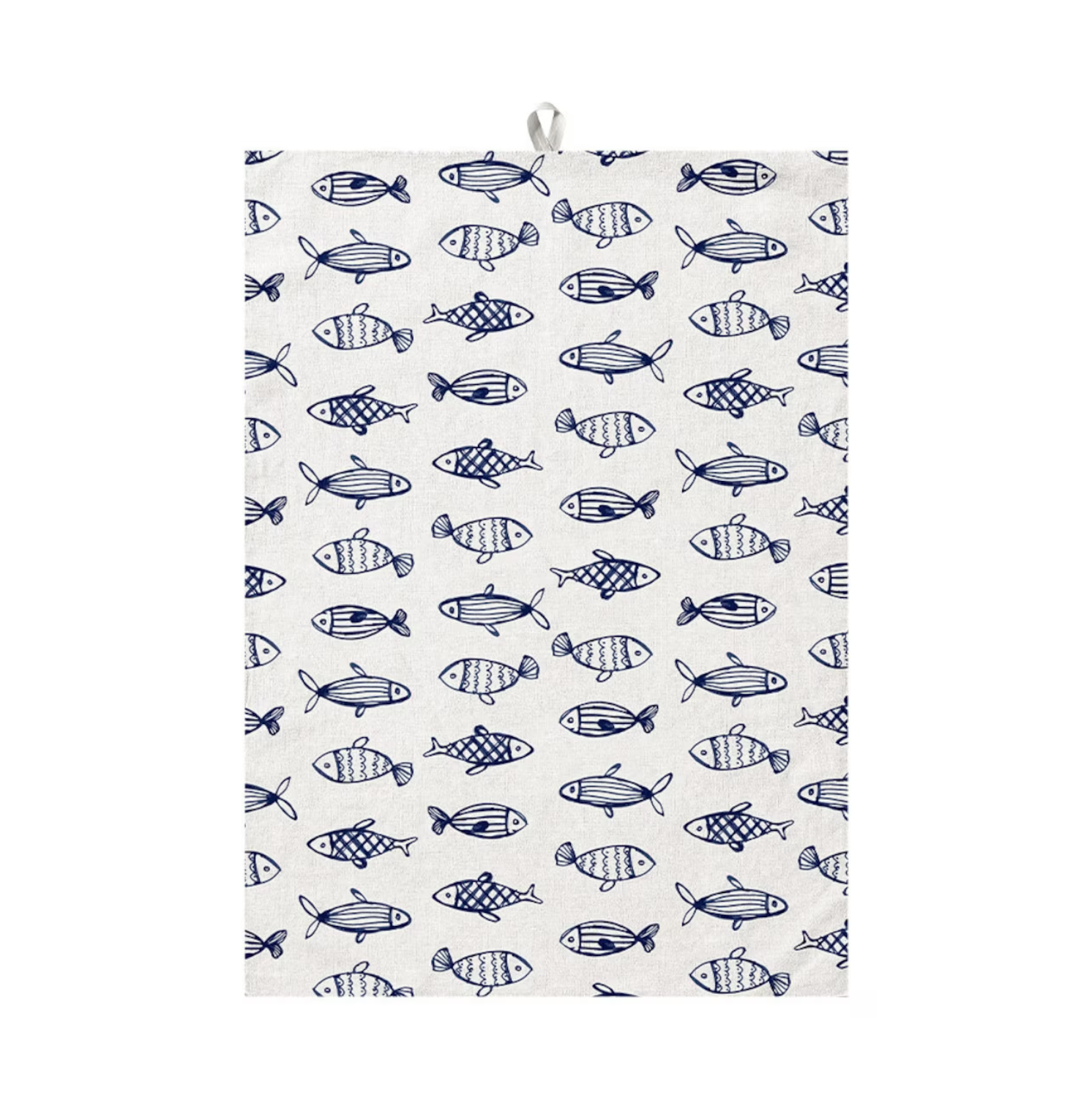 Kitchen Towel Fiskevik, Fishes in White & Blue, 50cm x 70cm