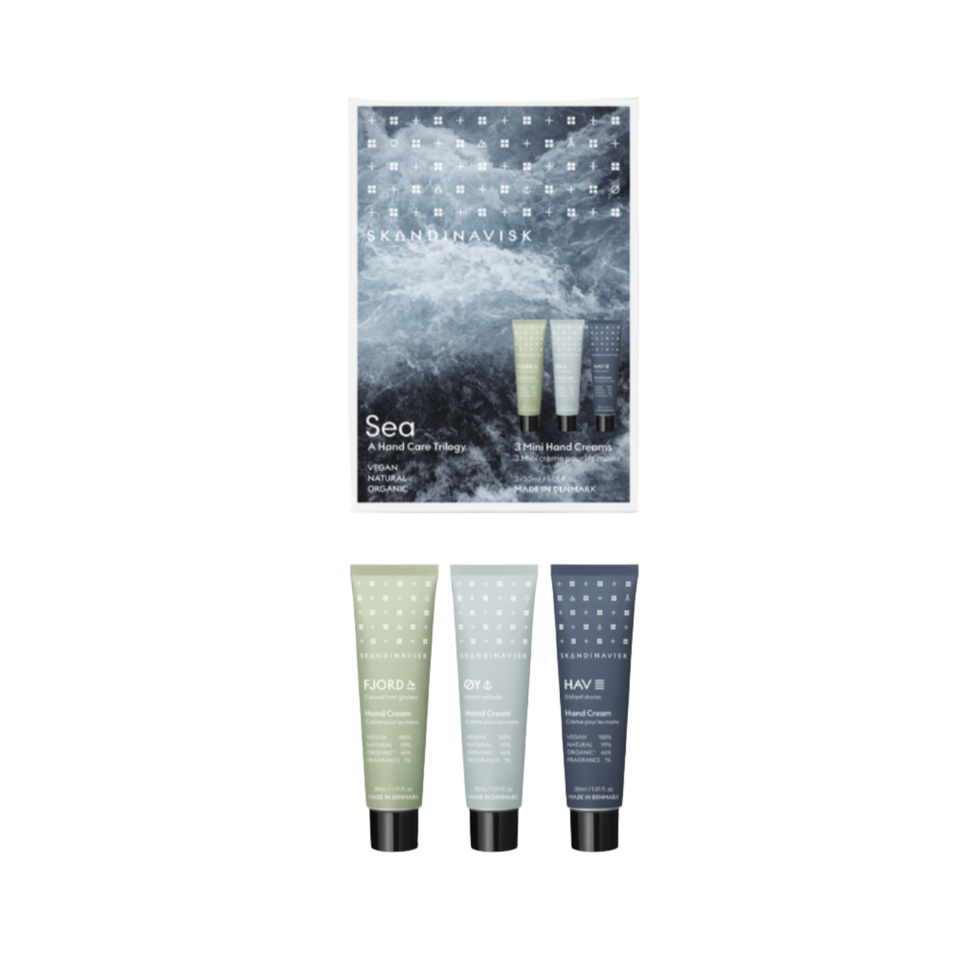 Sea Hand Cream Giftset w. 3 mini hand creams, Fjord, Oy & Hav 30ml