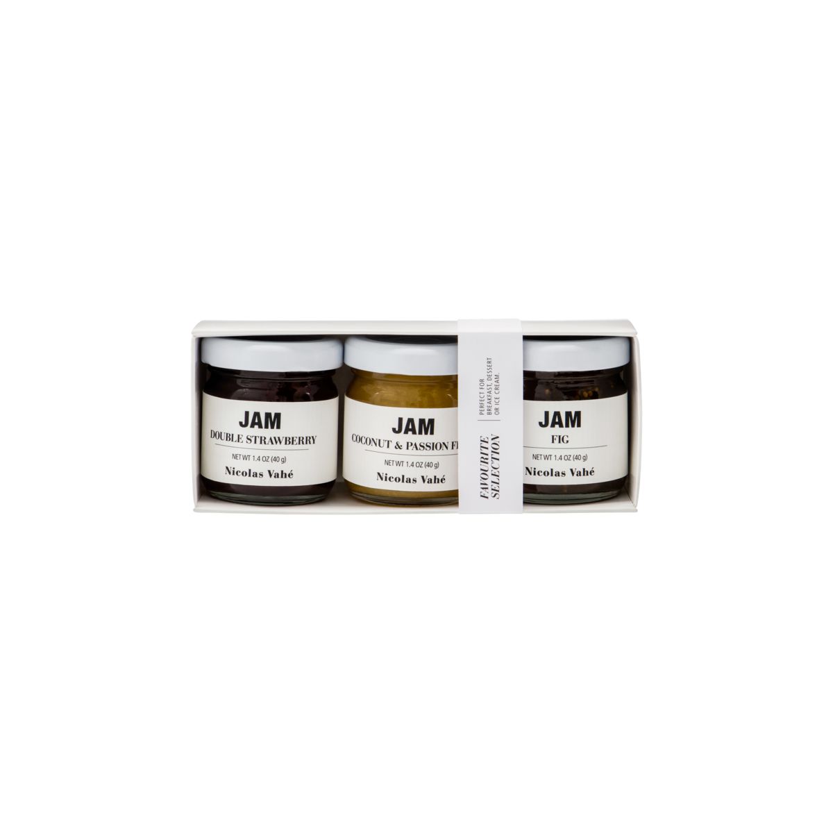 Jam, Favourite Selection 3 x 40g - Double Strawberry, Fig, Coconut & Passion Fruit