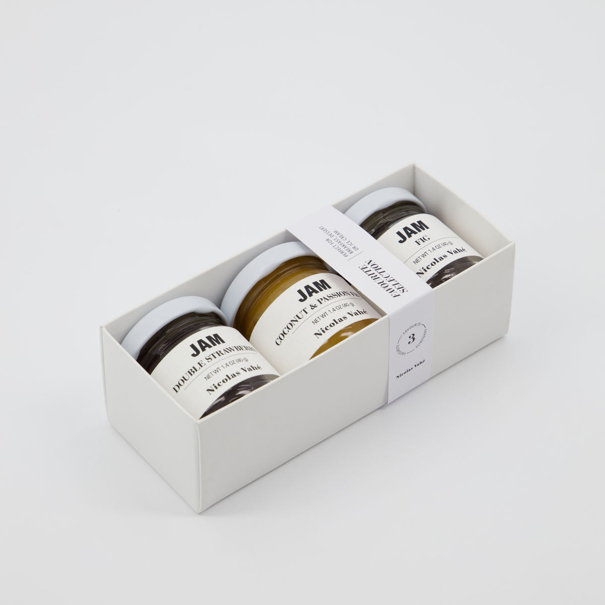 Jam, Favourite Selection 3 x 40g - Double Strawberry, Fig, Coconut & Passion Fruit