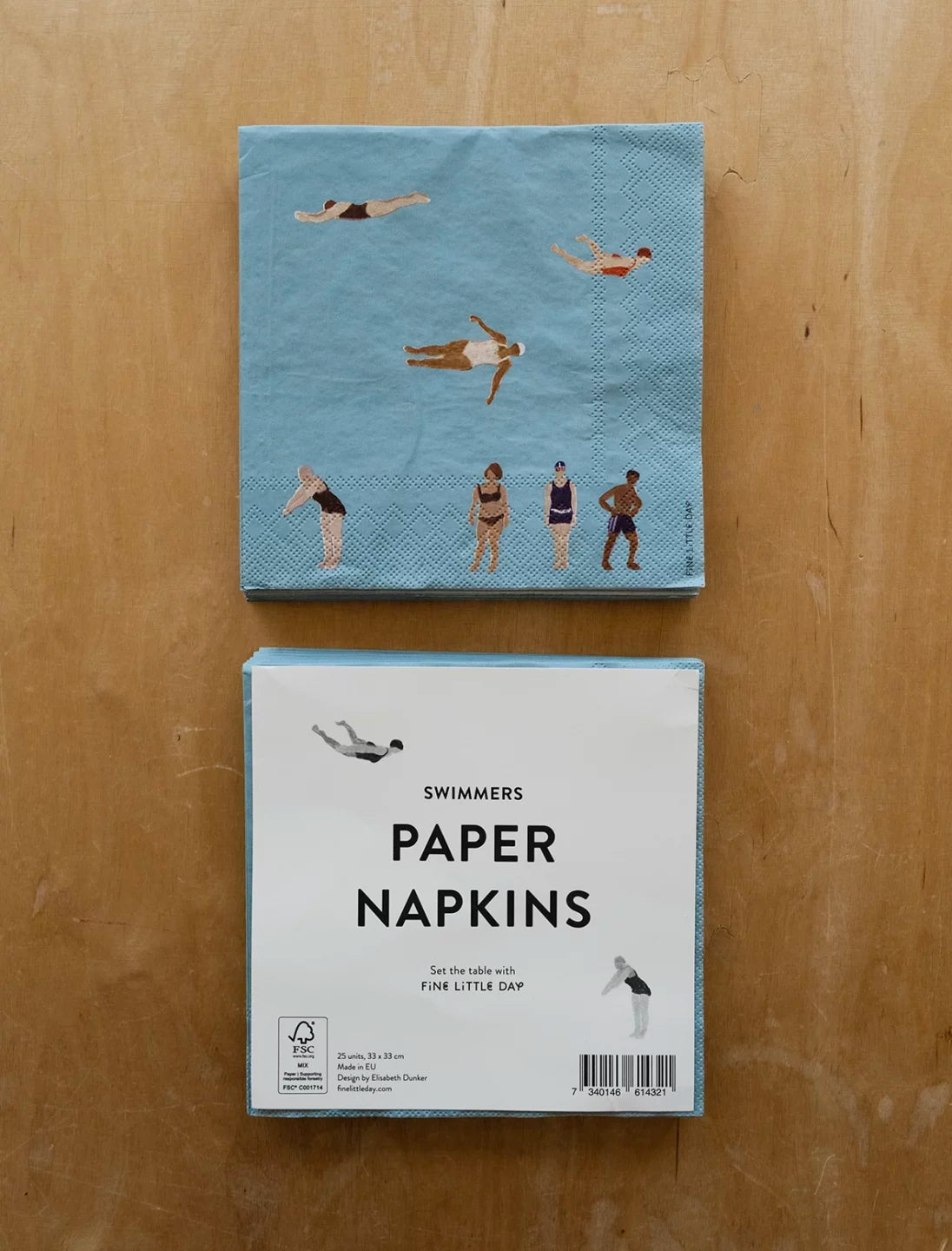 Paper Napkins with Swimmers, 33x33 cm