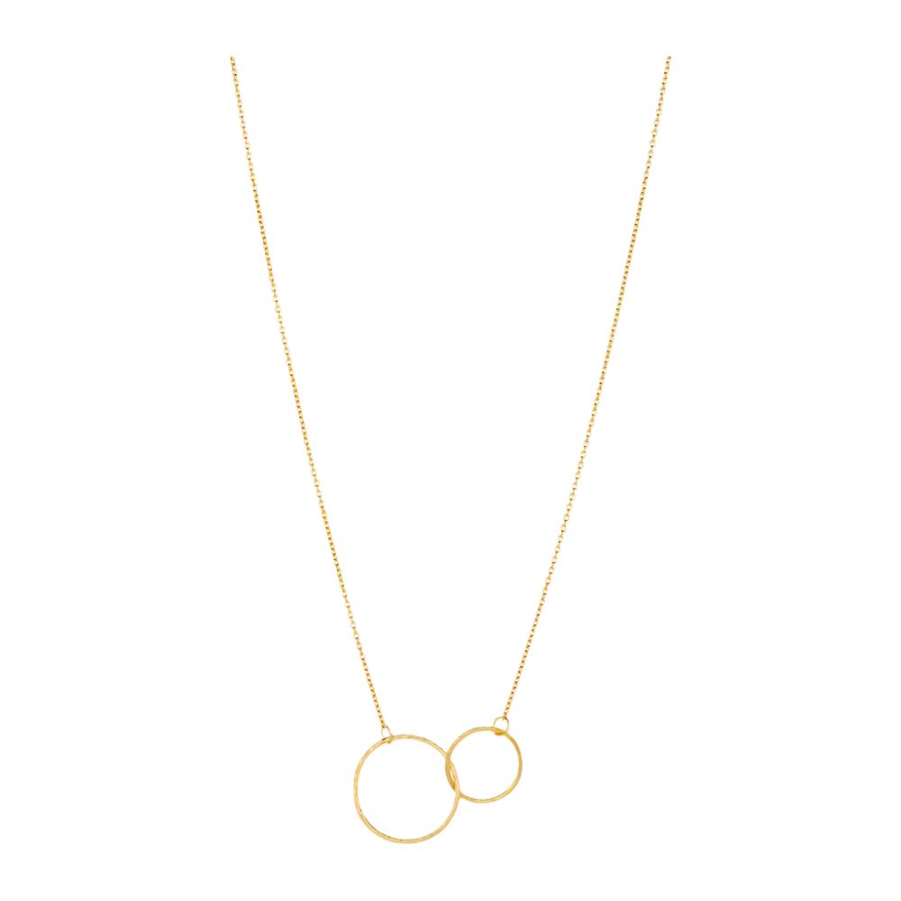 Double Plain Ring Necklace in Gold