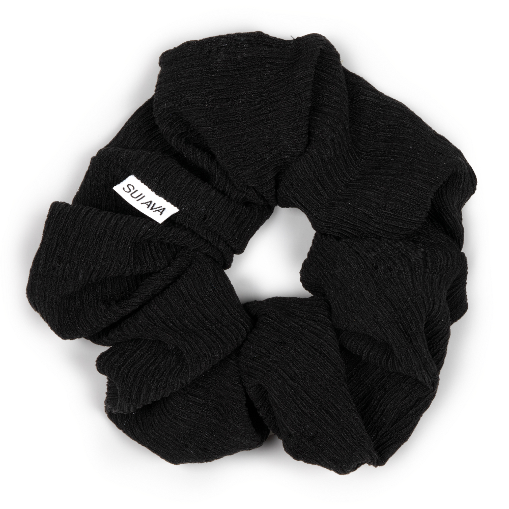 Zig Zag EA Scrunchie in Black