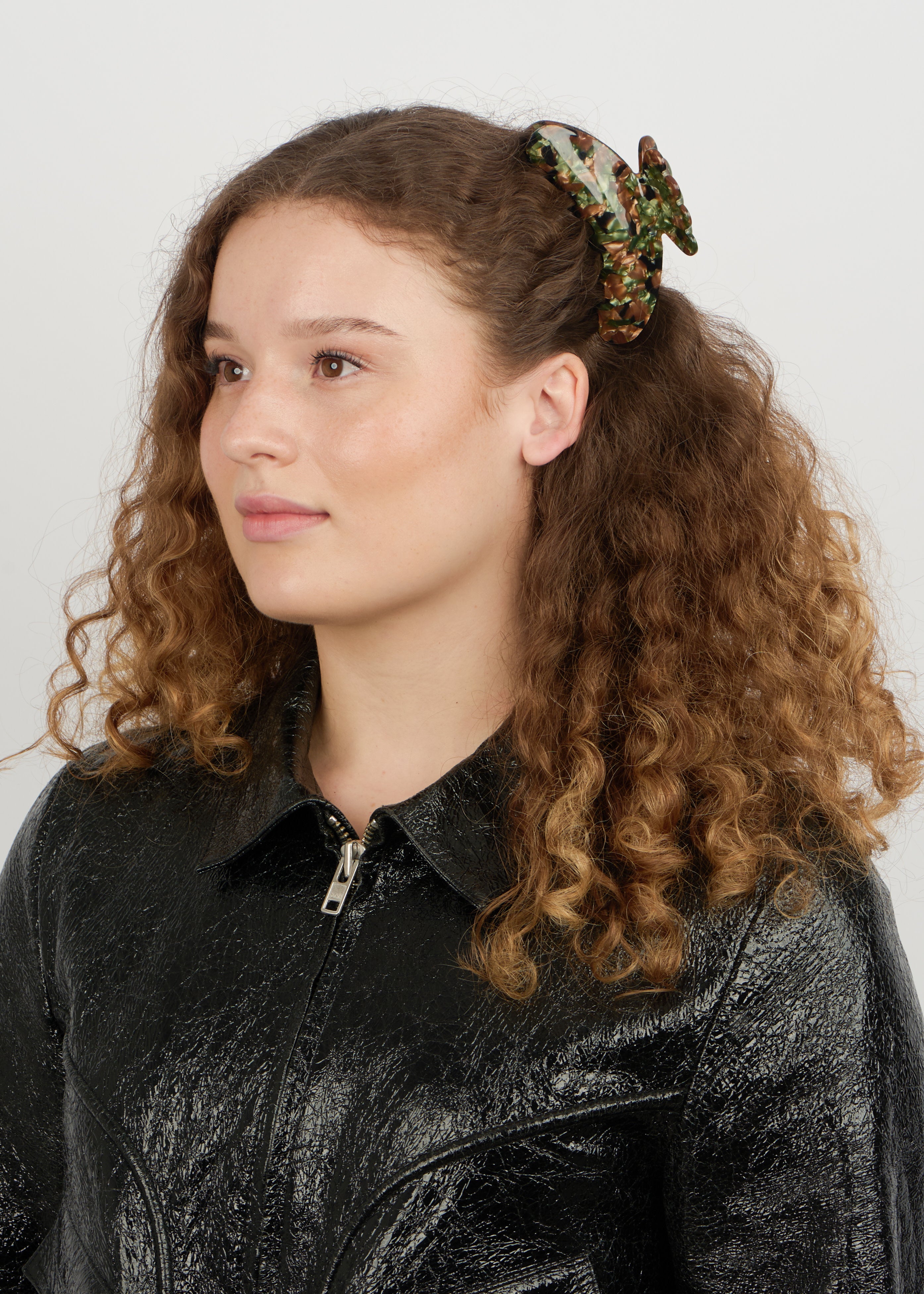 Helle Army Big Hair Claw Clip in Army Green