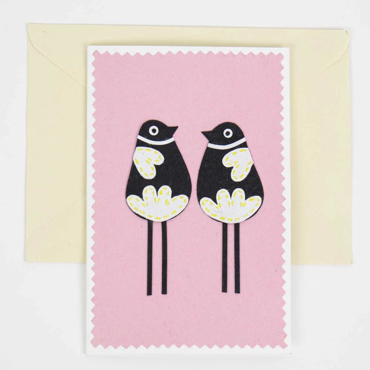 Card Birds in Love, handmade