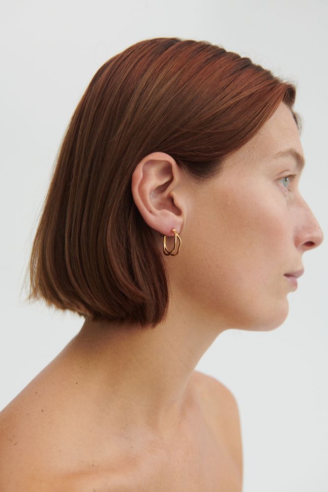 Stream Hoops in Gold