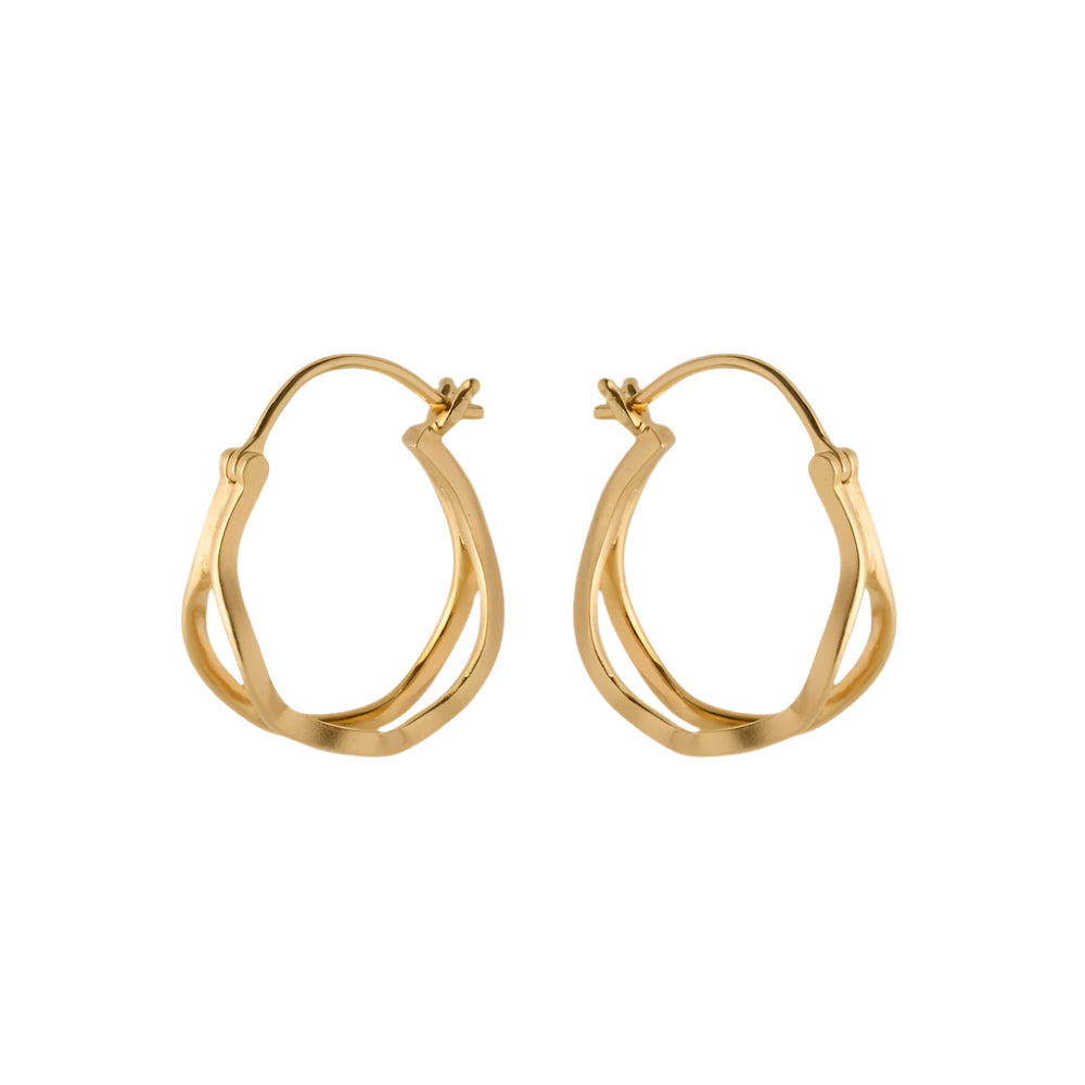 Stream Hoops in Gold