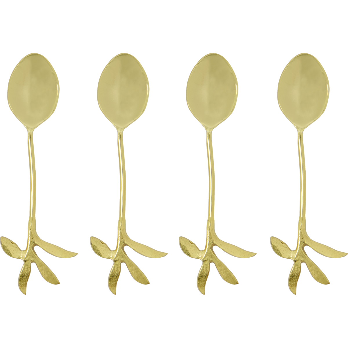 Antique Gold-Finished Serving Spoons, Set of 4