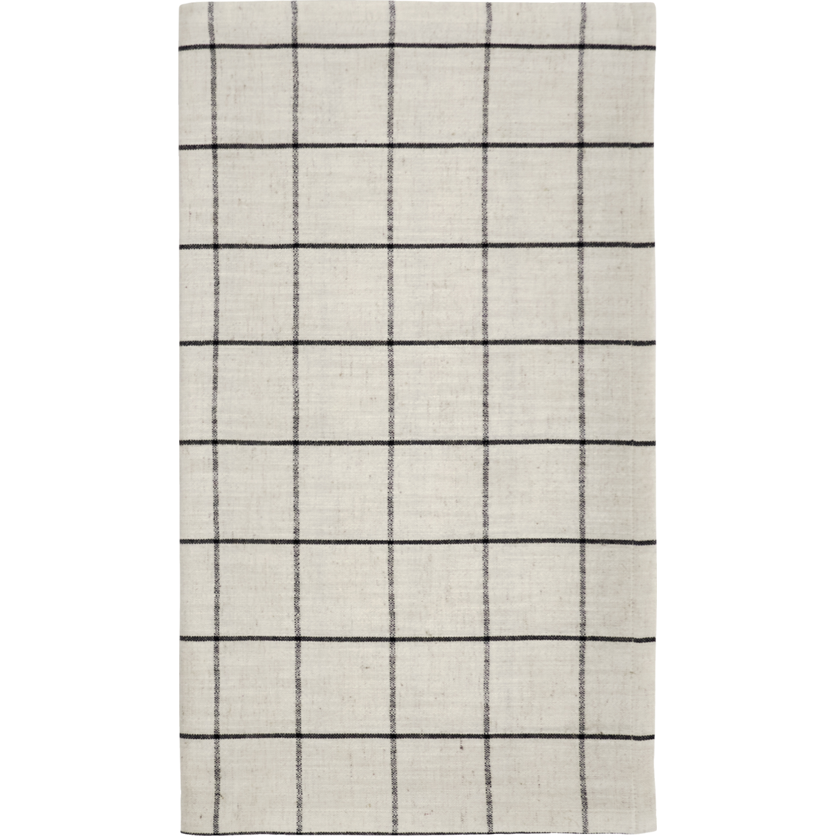 Table Runner in Cotton and Linen, Black and off-white 140cm