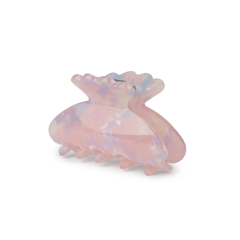 Helle Crushed Marble Mini Hair Claw Clip in Pink and Purple