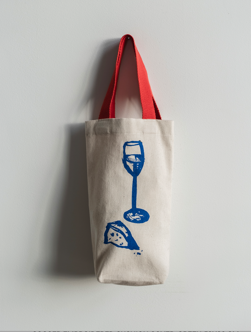 Flaska Bottle Tote with Wine Glass, Cheese & Fish