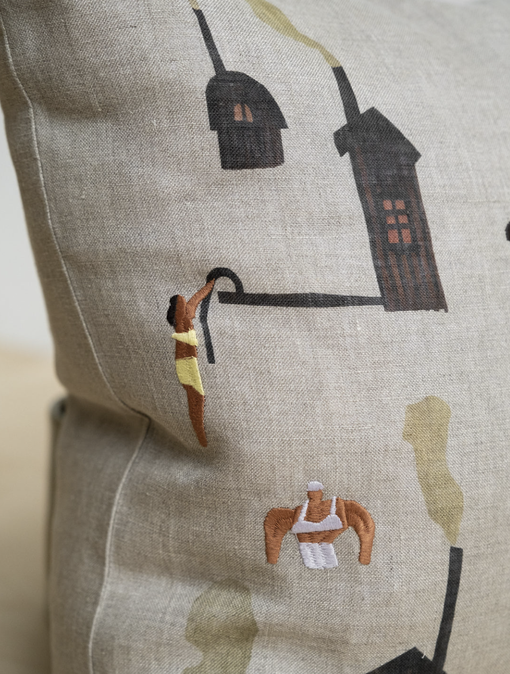 Sauna Embroidered Cushion Cover