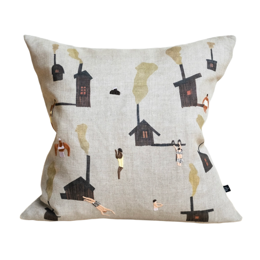Sauna Embroidered Cushion Cover