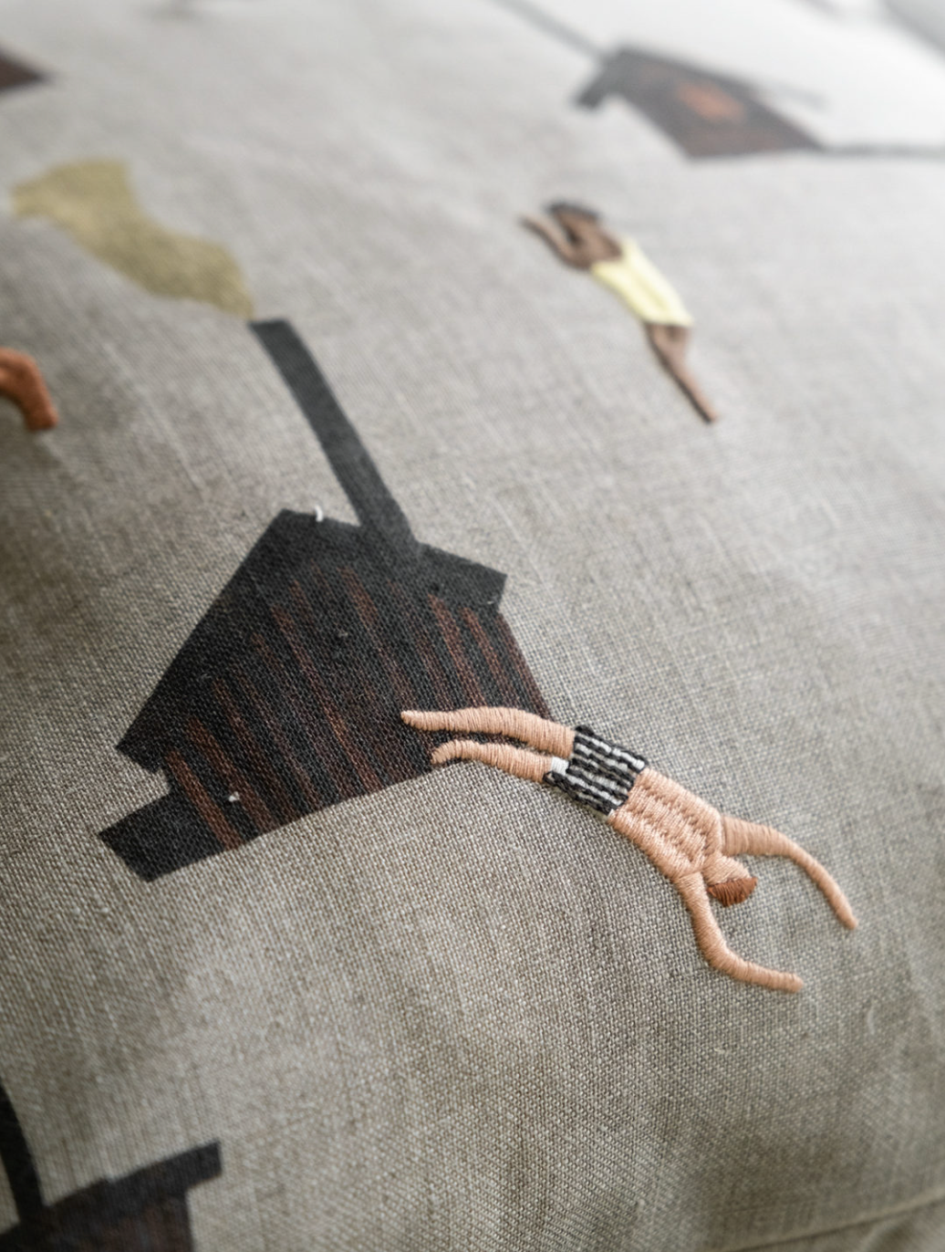 Sauna Embroidered Cushion Cover