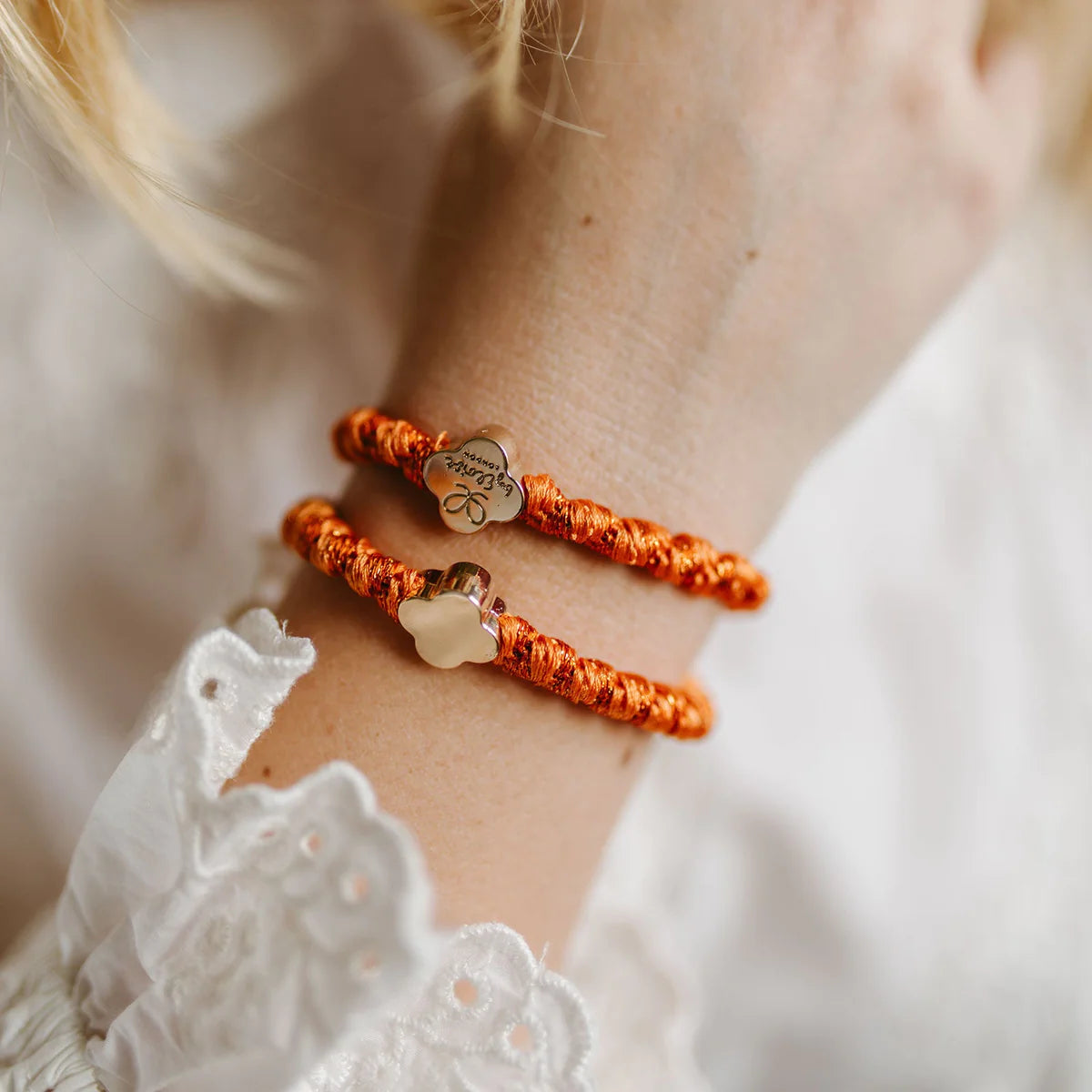 Bangle Band Woven Quatrefoil · Saffron