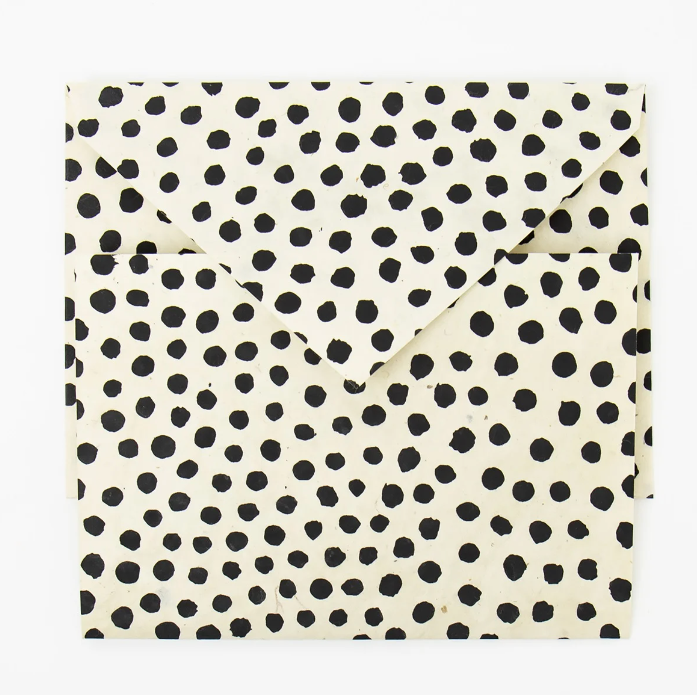 Card Dotted, white/black, handmade