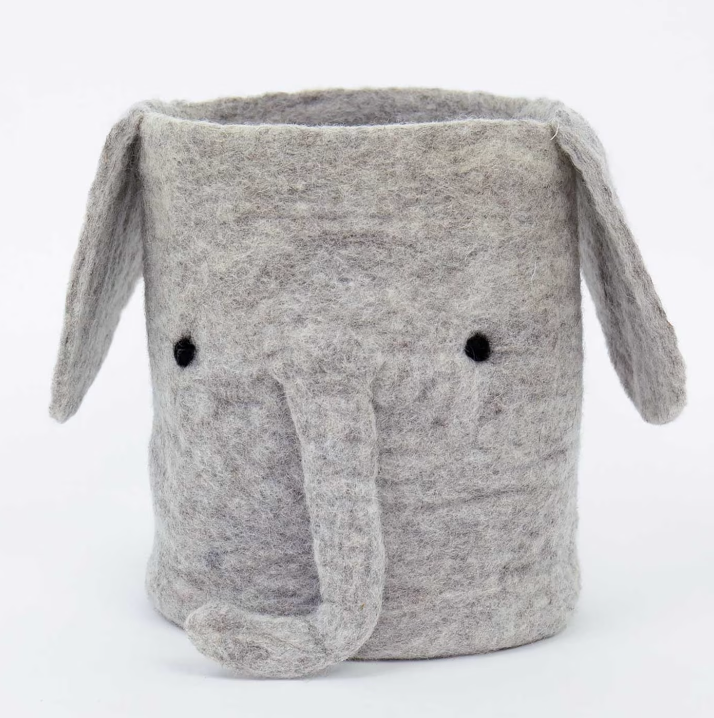 Felt basket, Elephant in Grey, handmade