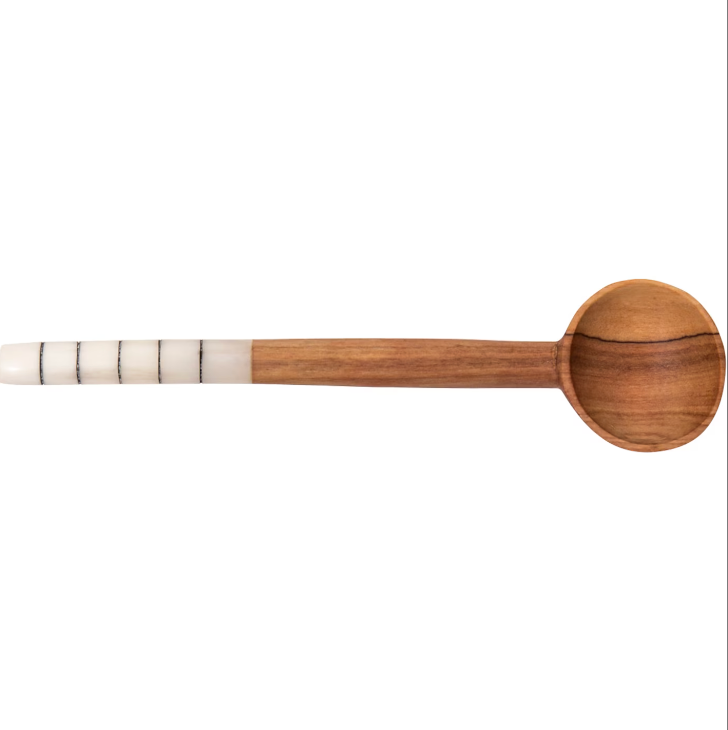 Small Spoon Stripe, in wood w. white & black handle, Handmade