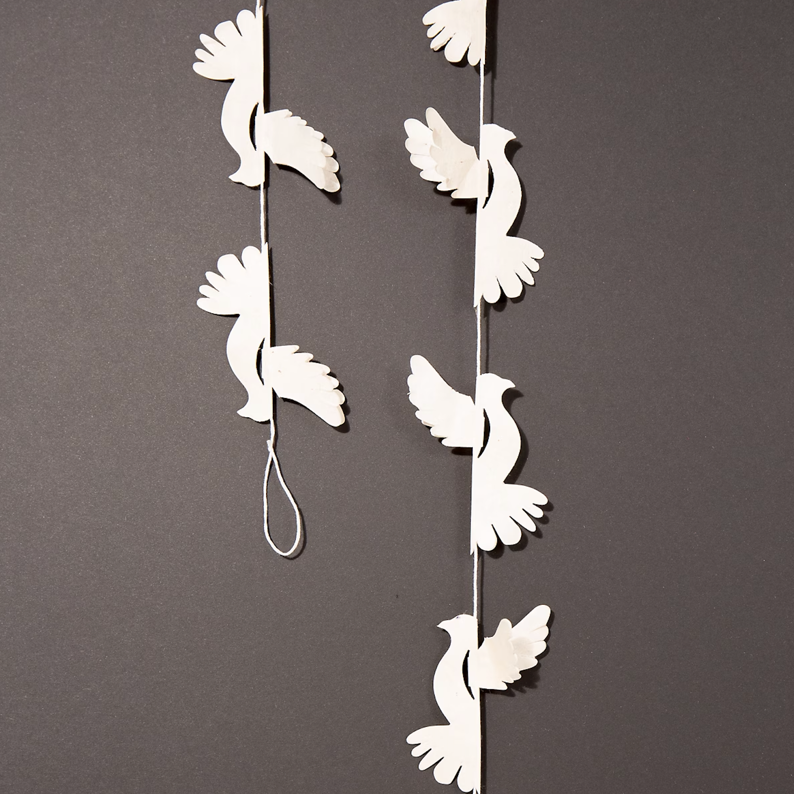 Dove Garland in White, Handmade Paper 140cm