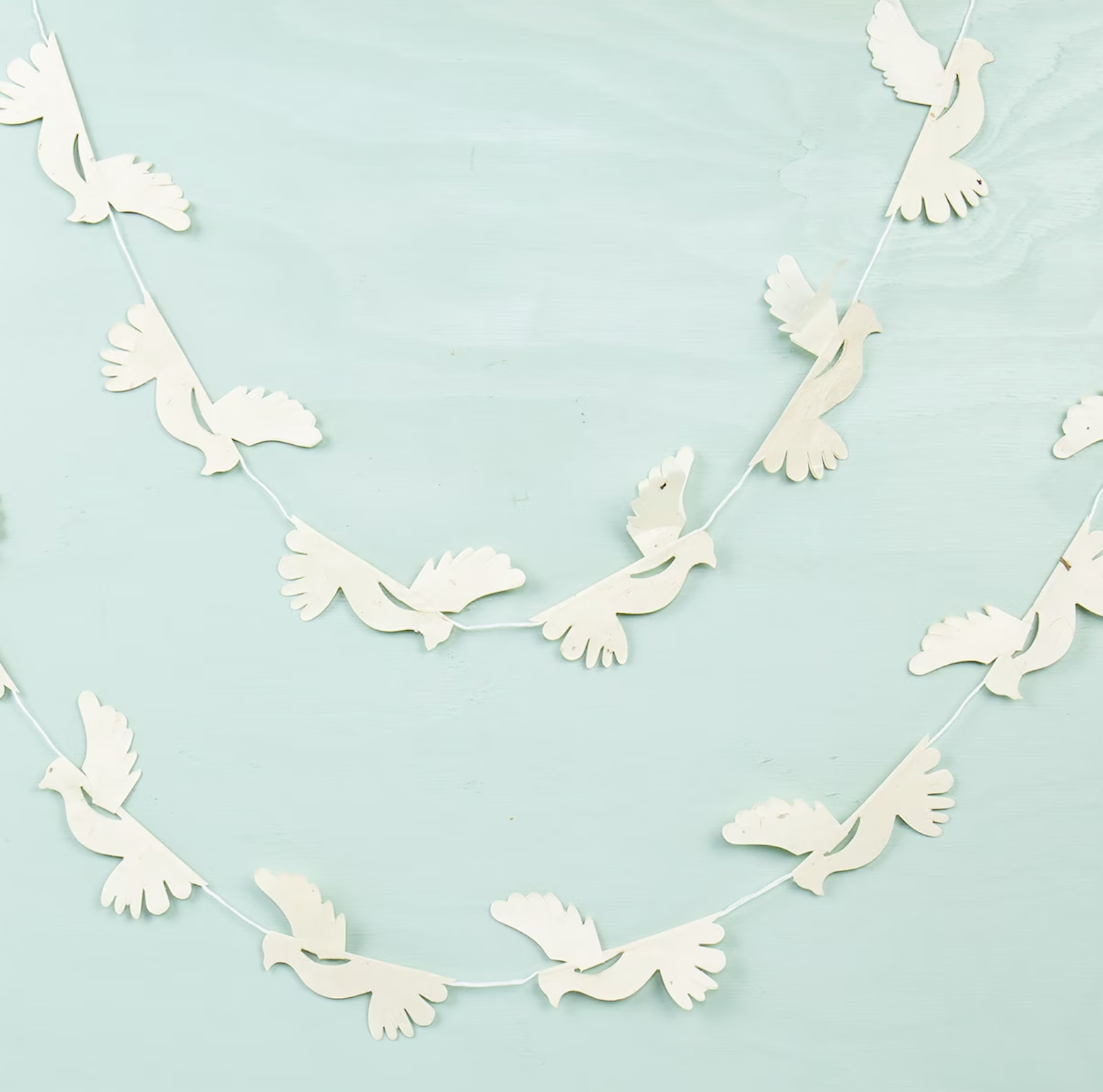 Dove Garland in White, Handmade Paper 140cm