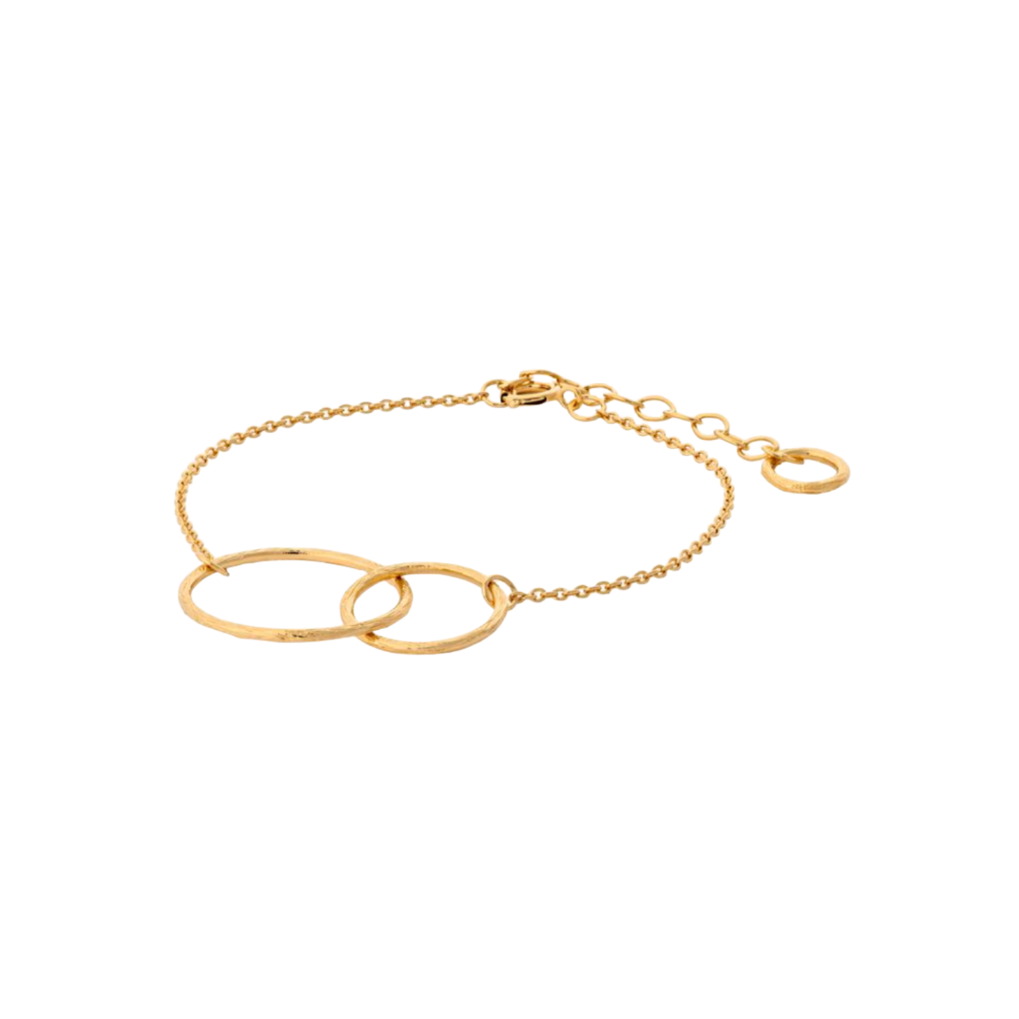 Double Plain Ring Bracelet in Gold