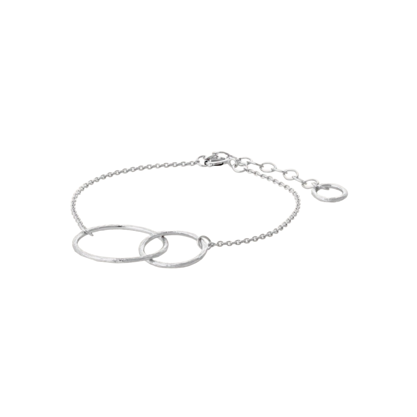 Double Plain Ring Bracelet in Silver