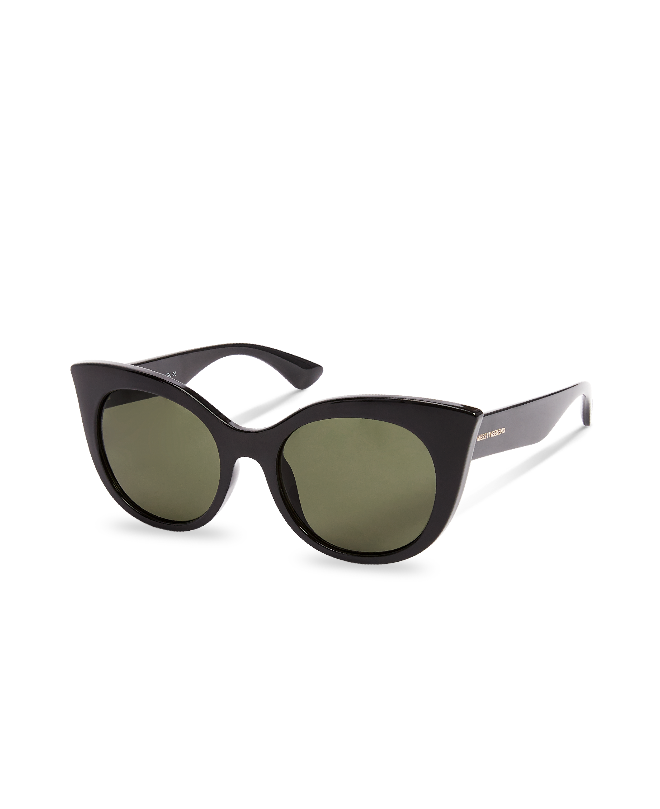 Sunglasses Thelma in Black w. Green lenses