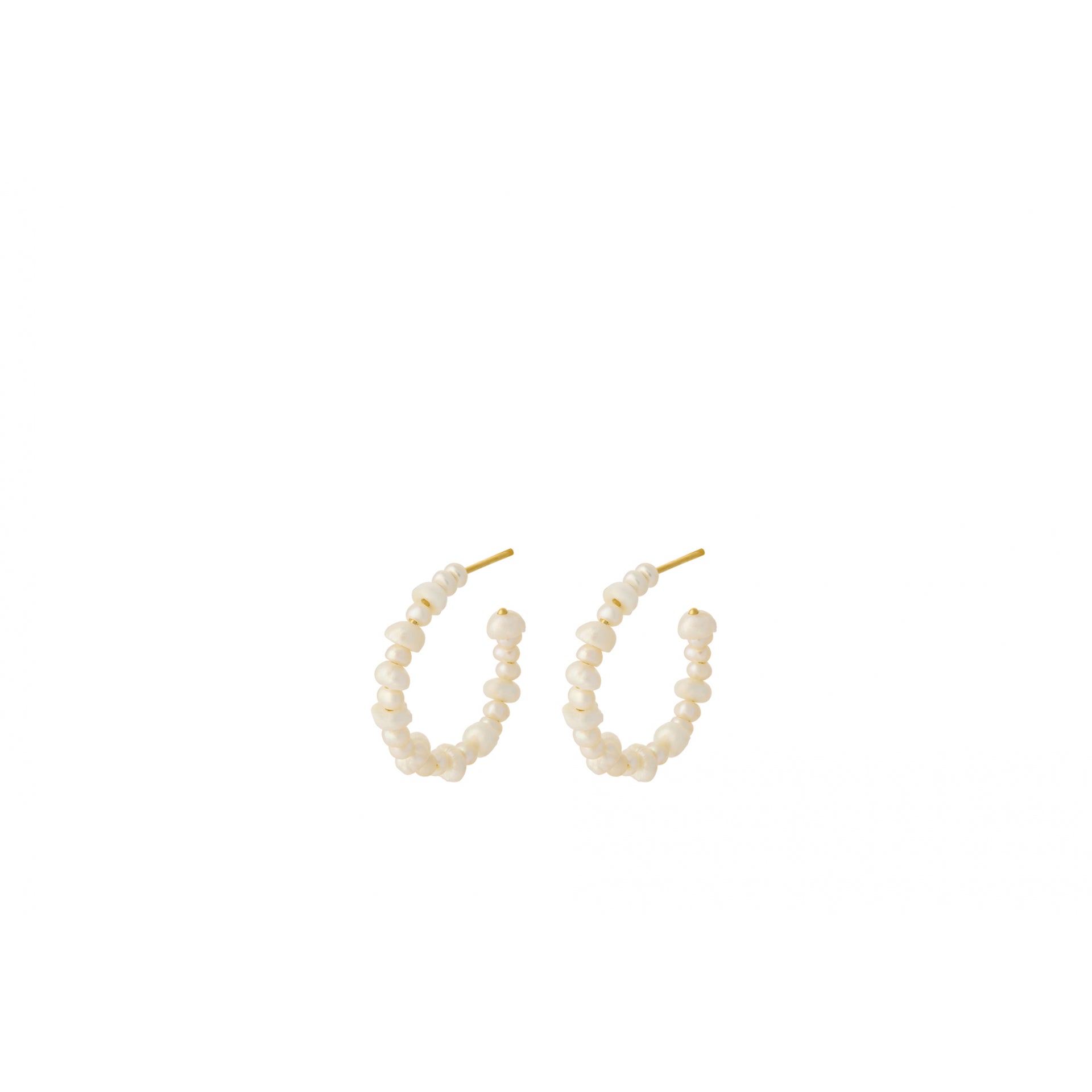 Liberty Hoops Earrings in Gold w. Pearls