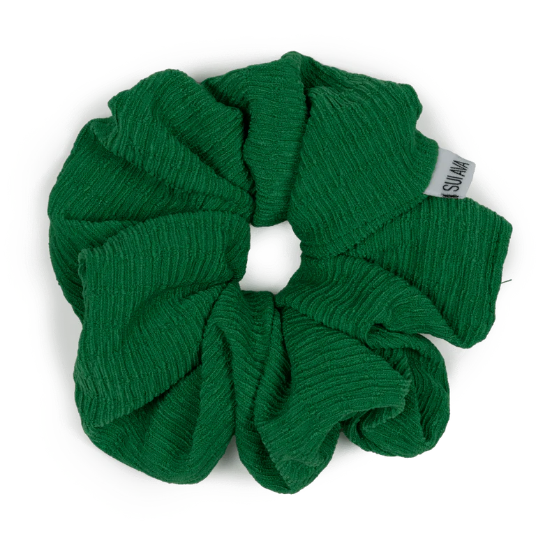 Ea Zig-Zag Scrunchie in Dark Green
