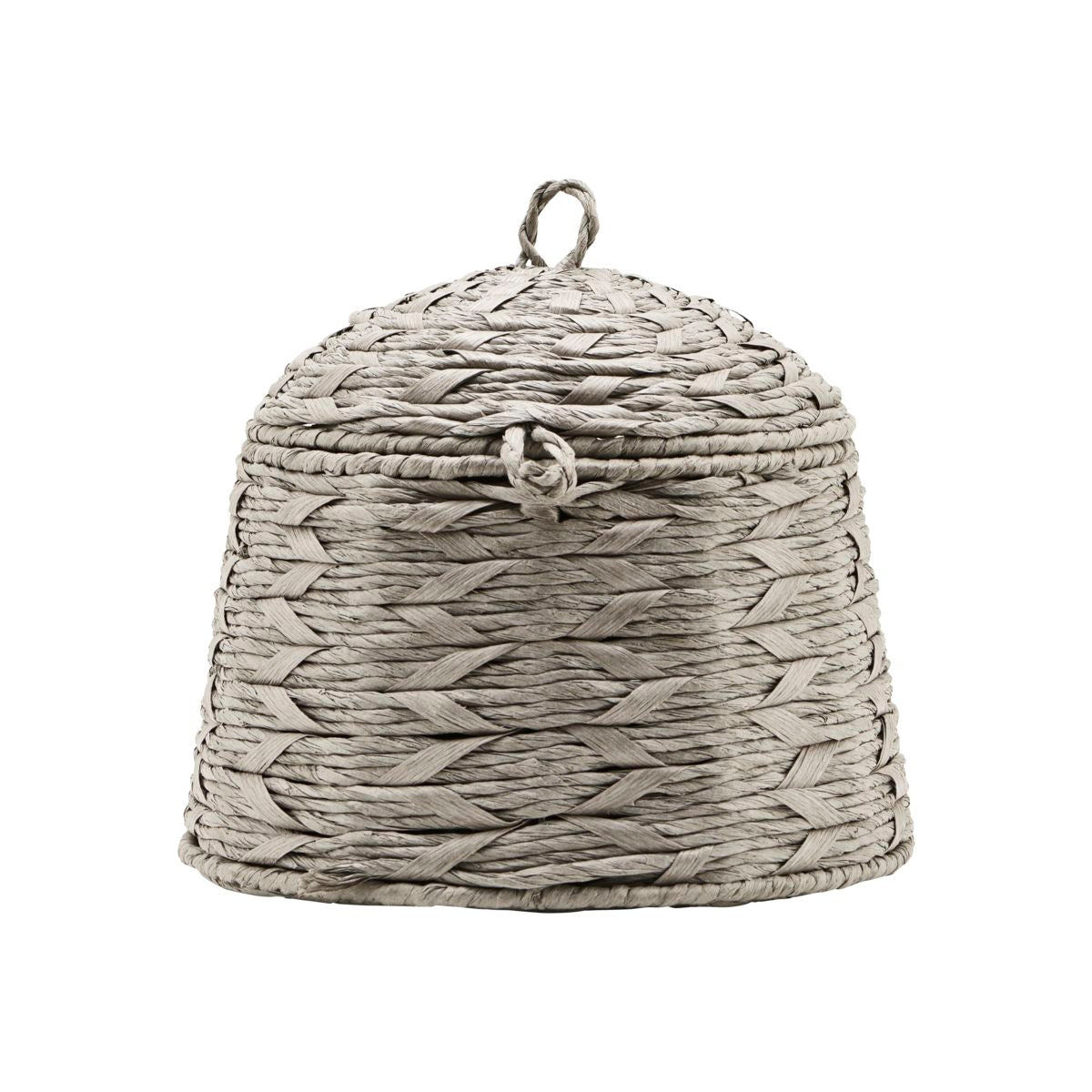 Basket w. lid, Reve in Grey