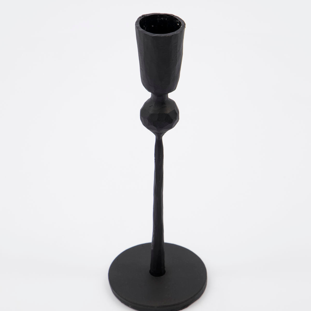 Candle stand, Trivo, handmade in Iron, Black 18cm h
