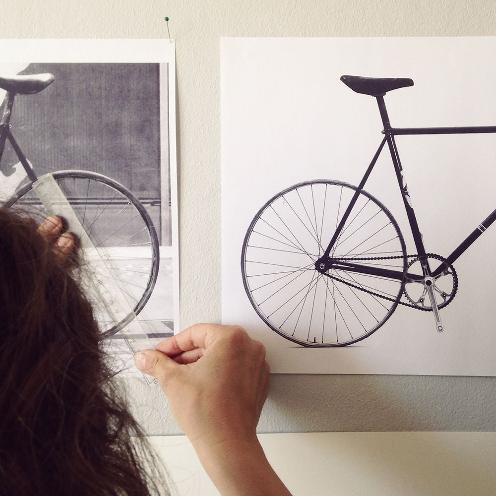 Screenprint Ride (bike) 40cm x 50cm - Blabar Nordic Living