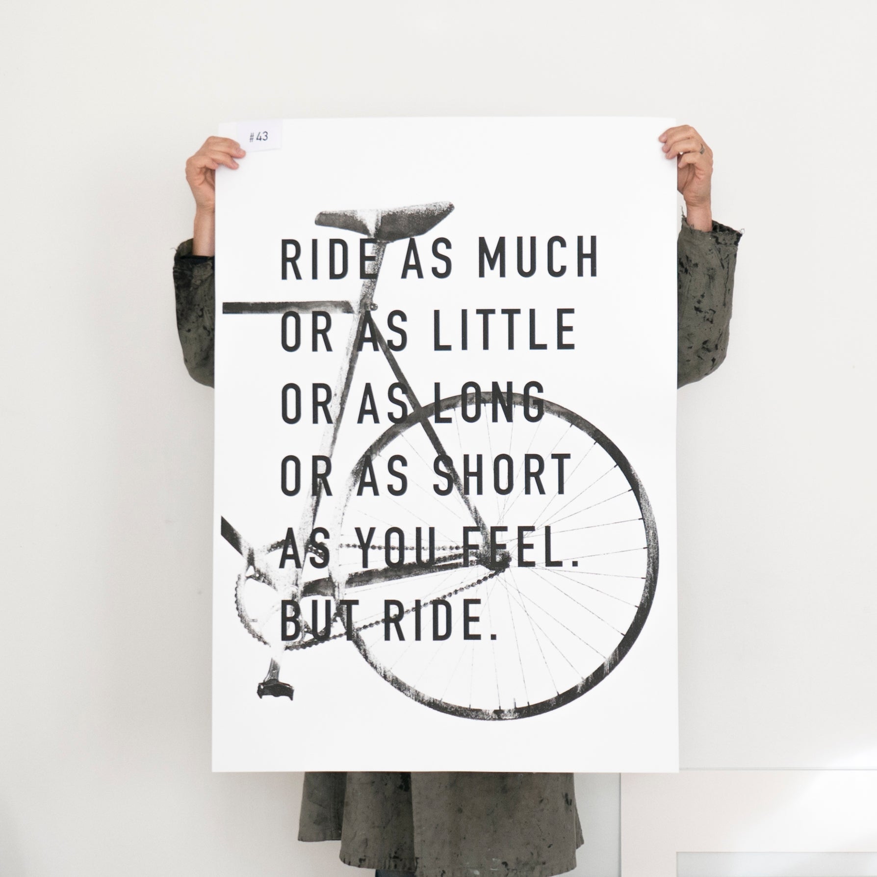 Screenprint Ride (bike) Unique #43 70cm x 100cm - Blabar Nordic Living