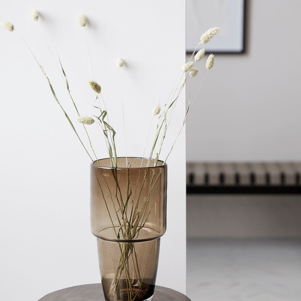 Vase Chazia Brown in Glass 28cm