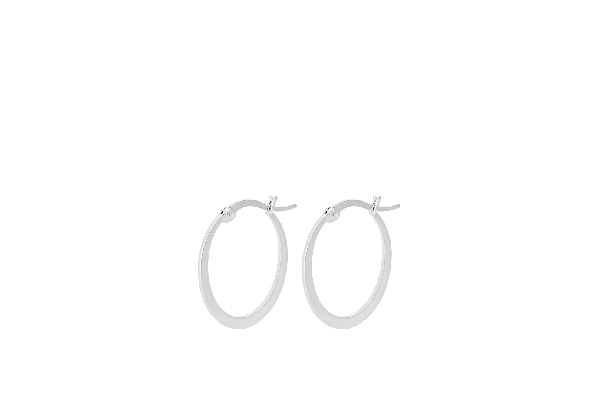 The Pernille Corydon Mini Escape Hoops in Silver feature a classic latch-back design, bringing subtle elegance to any jewellery collection. Displayed on a white background.