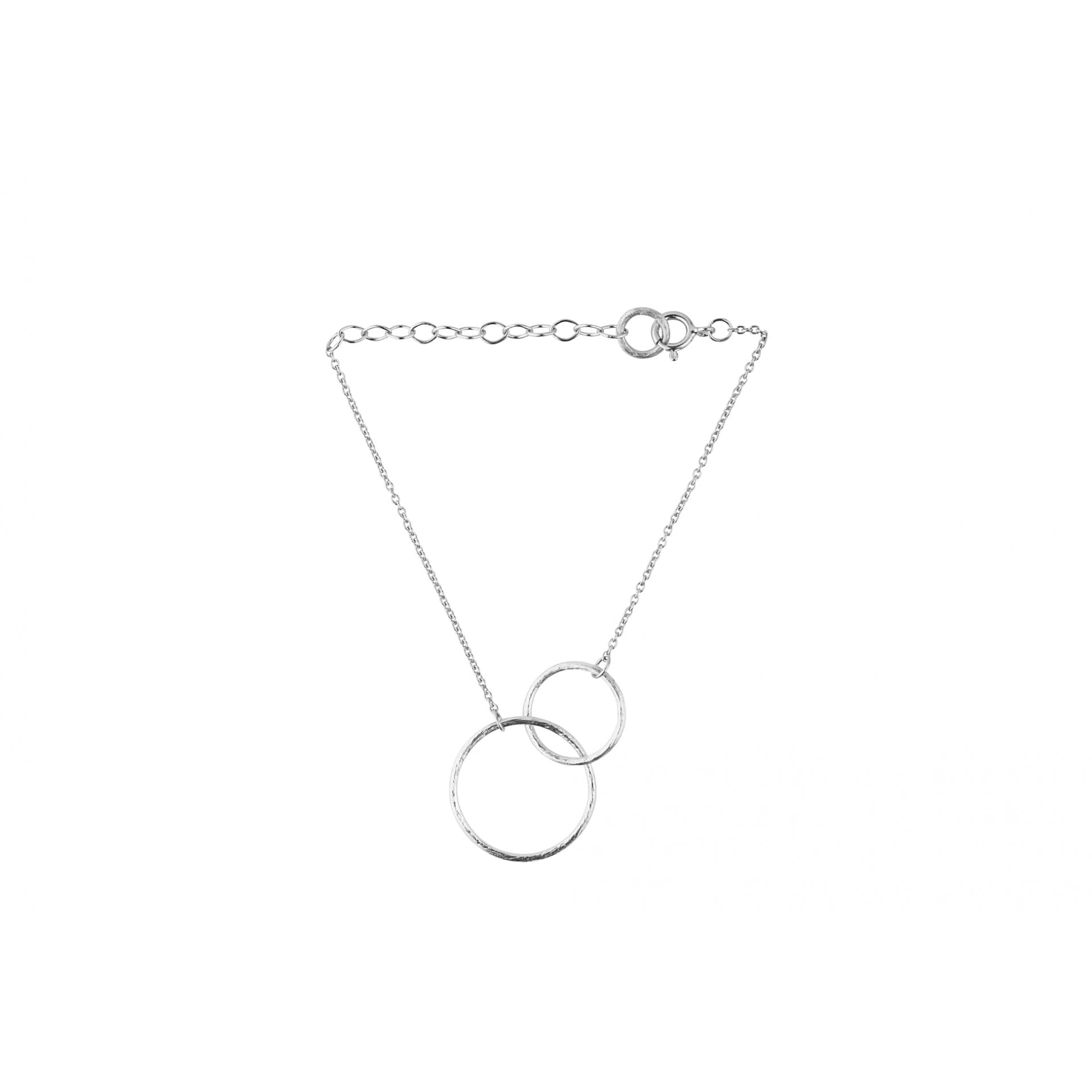 Double Plain Ring Bracelet in Silver