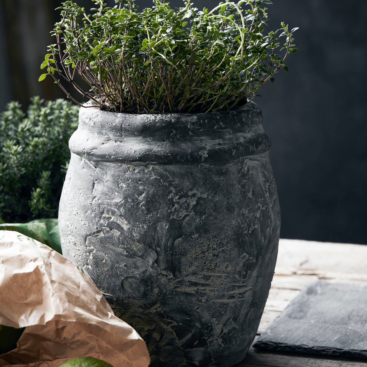 Planter Rube Grey in Cement