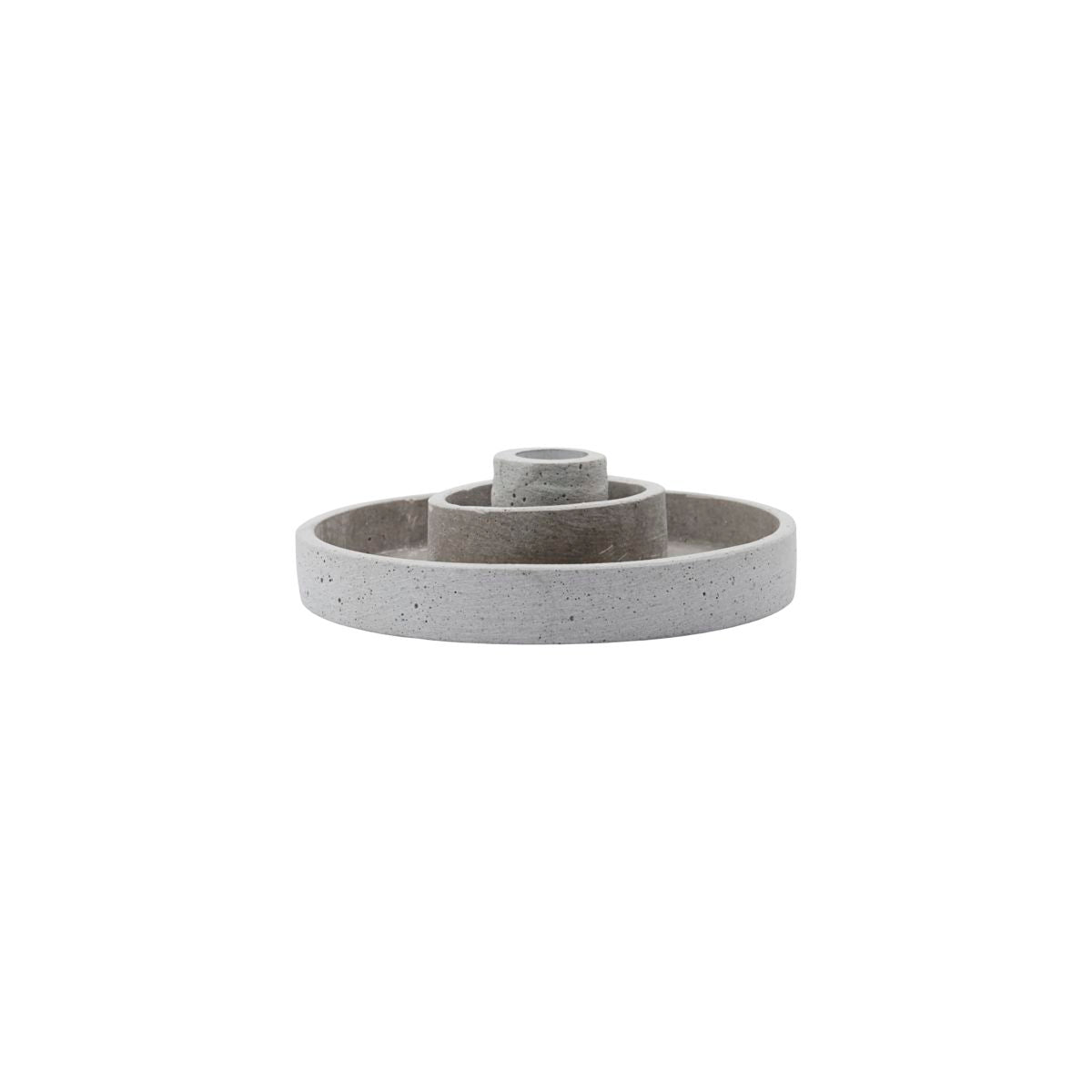 The Candle Stand Daca 2 in 1 by House Doctor features a round, tiered cement-look design (15cm), ideal as a minimalist candle holder or eye-catching industrial decor, shown against a plain white background.